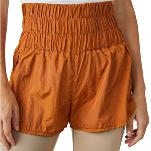 FREE PEOPLE WAY HOME Women's Orange High-Waisted Shorts
